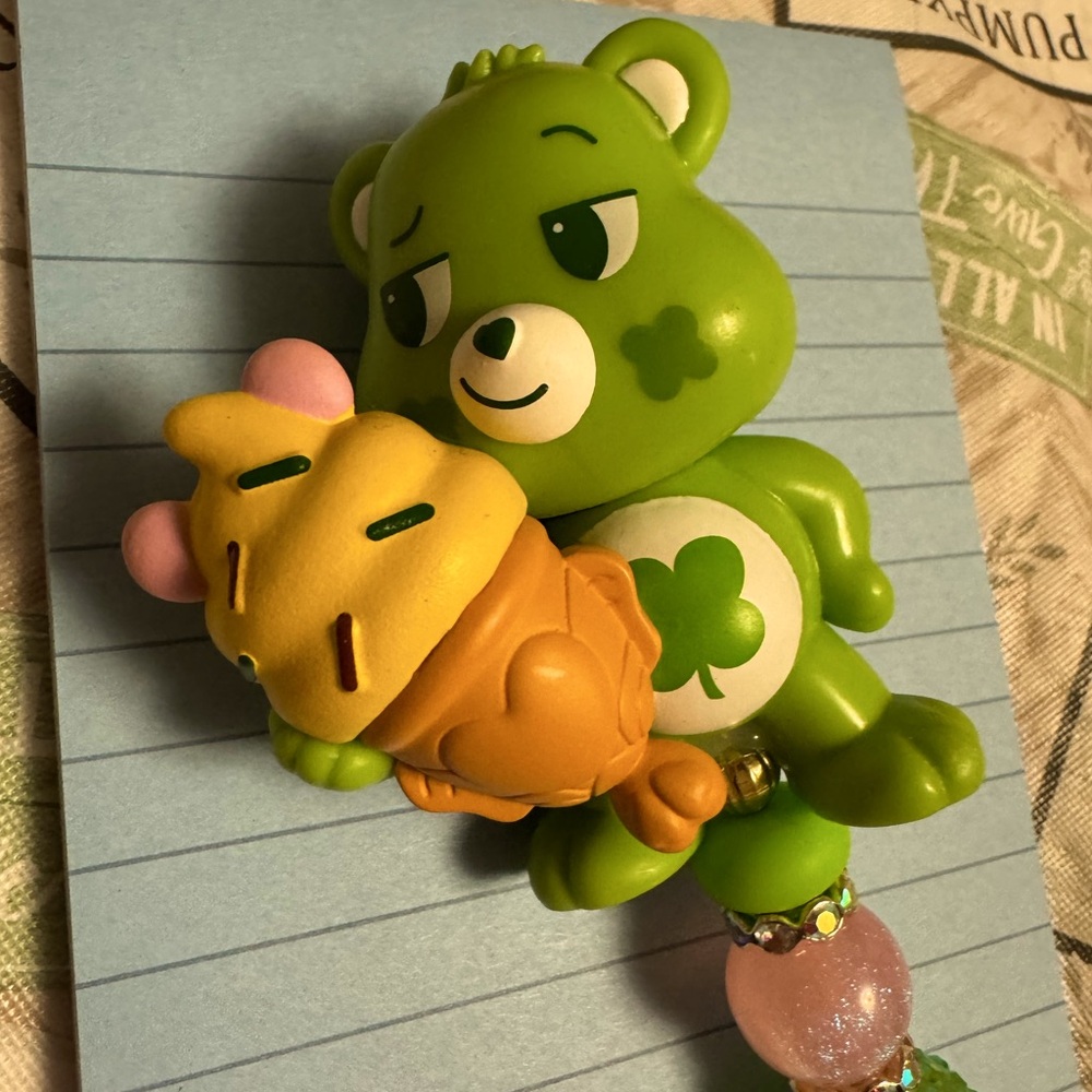 Handcrafted Pen-Care Bear topper